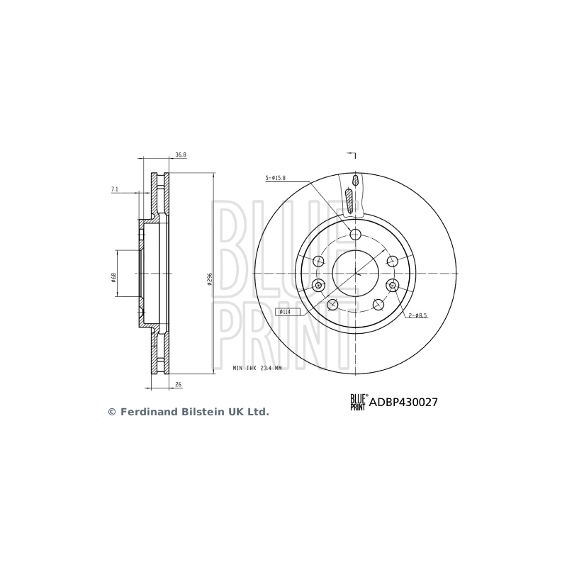 Disco freno asse anteriore - BLUE PRINT