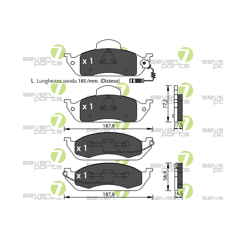 Pastiglie freno asse anteriore - SEVEN