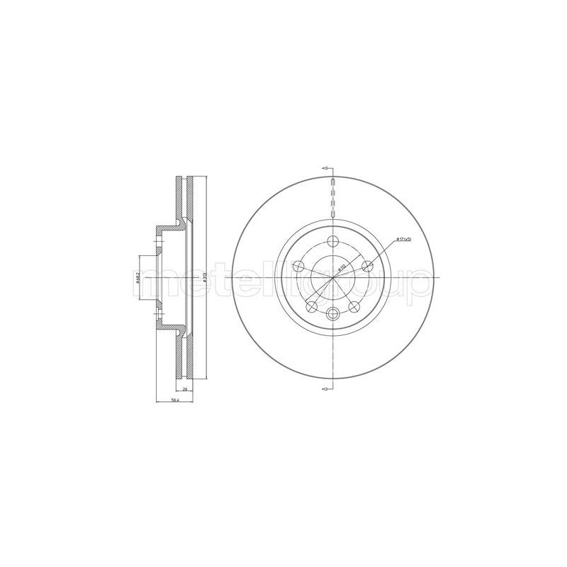 Disco freno asse anteriore - METELLI