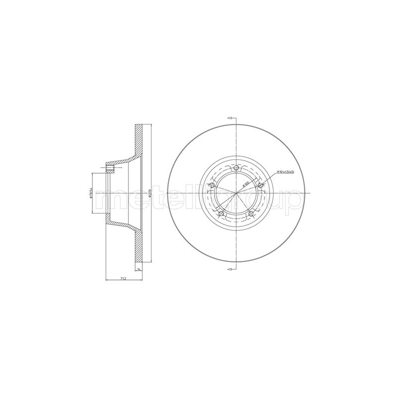 Disco freno asse posteriore - METELLI