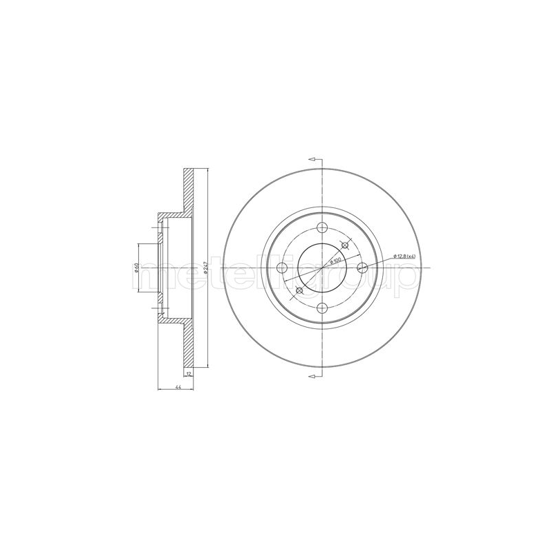 Disco freno asse anteriore - METELLI