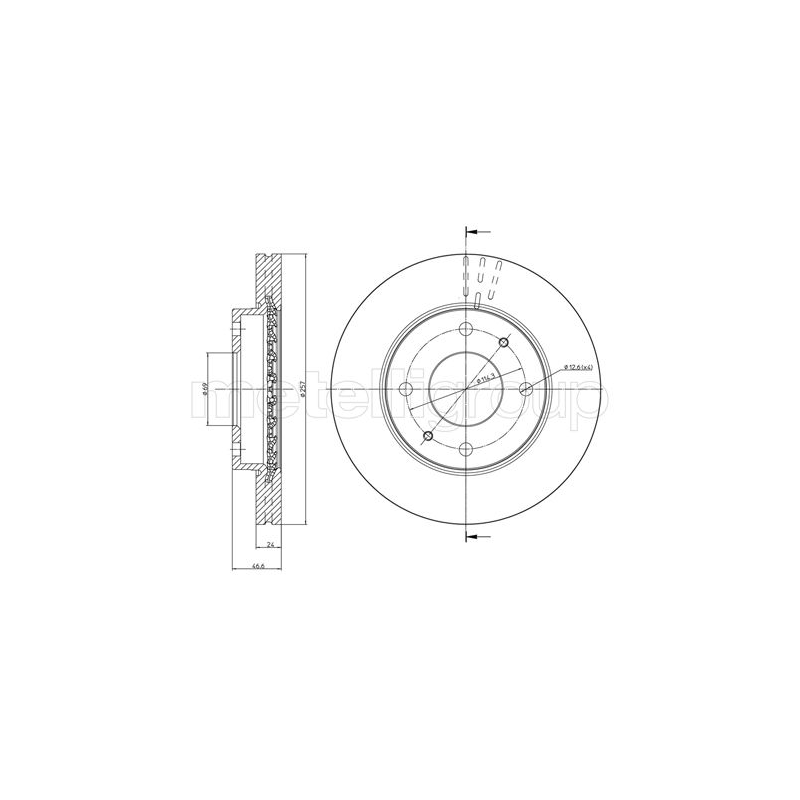 Disco freno asse anteriore - METELLI