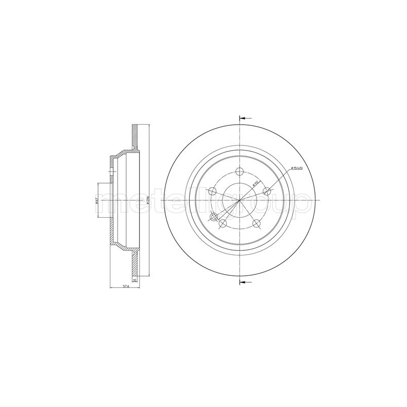 Disco freno asse posteriore - METELLI