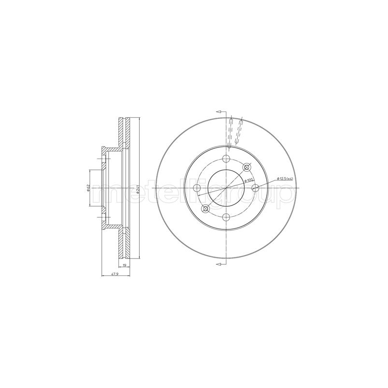 Disco freno asse anteriore - METELLI
