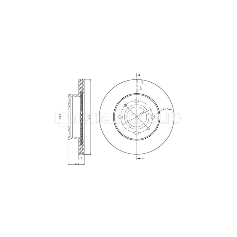 Disco freno asse anteriore - METELLI