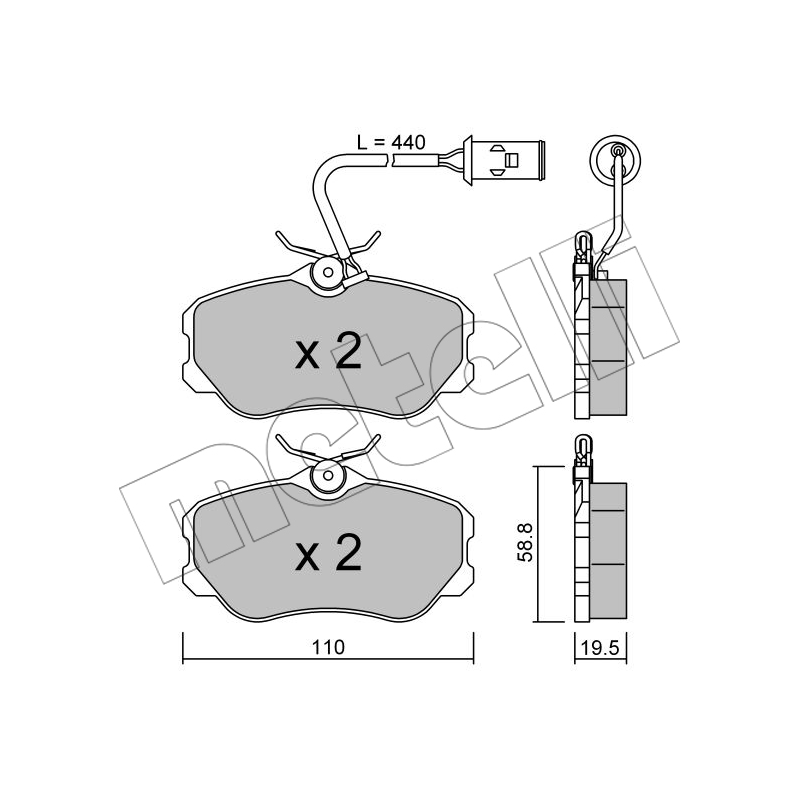 Pastiglie freno asse anteriore - METELLI