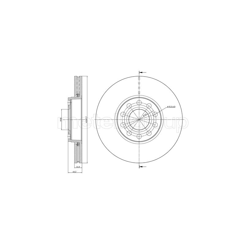 Disco freno asse anteriore - METELLI