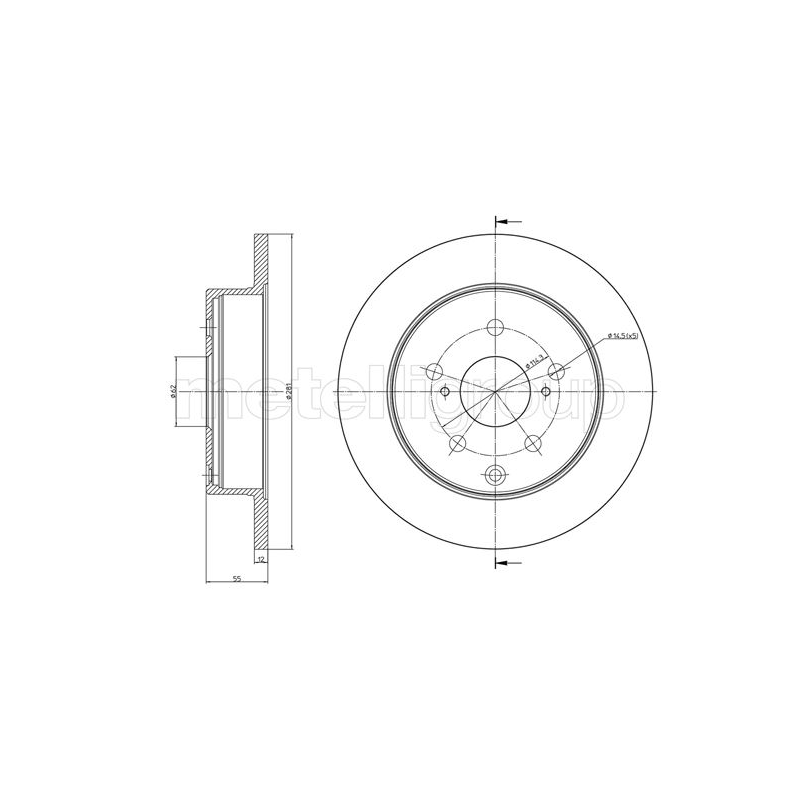 Disco freno asse posteriore - METELLI