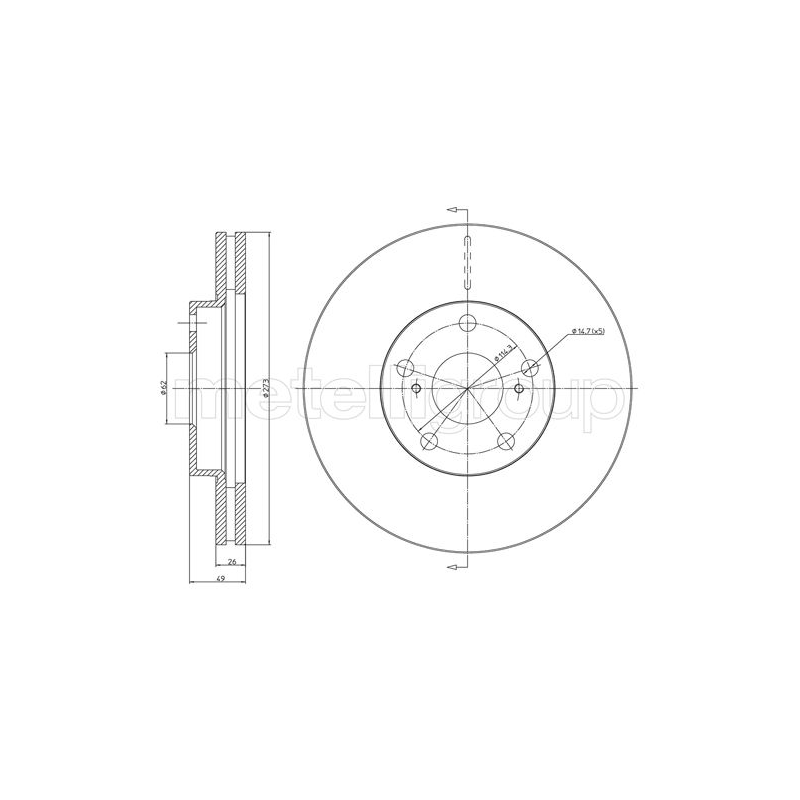 Disco freno asse anteriore - METELLI