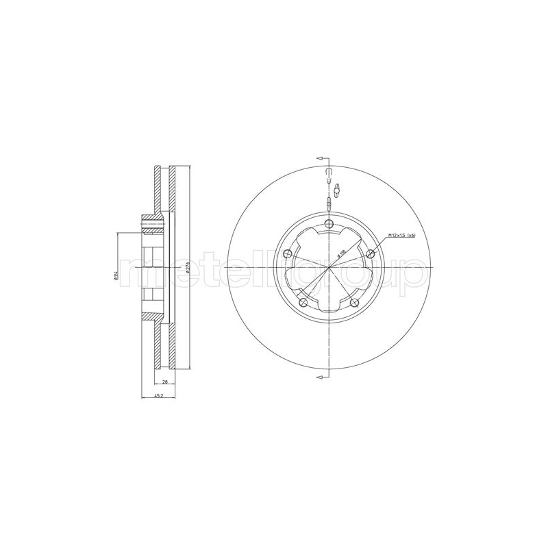 Disco freno asse anteriore - METELLI