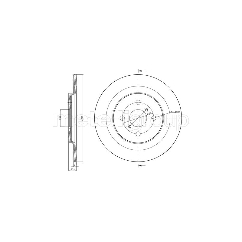 Disco freno asse posteriore - METELLI