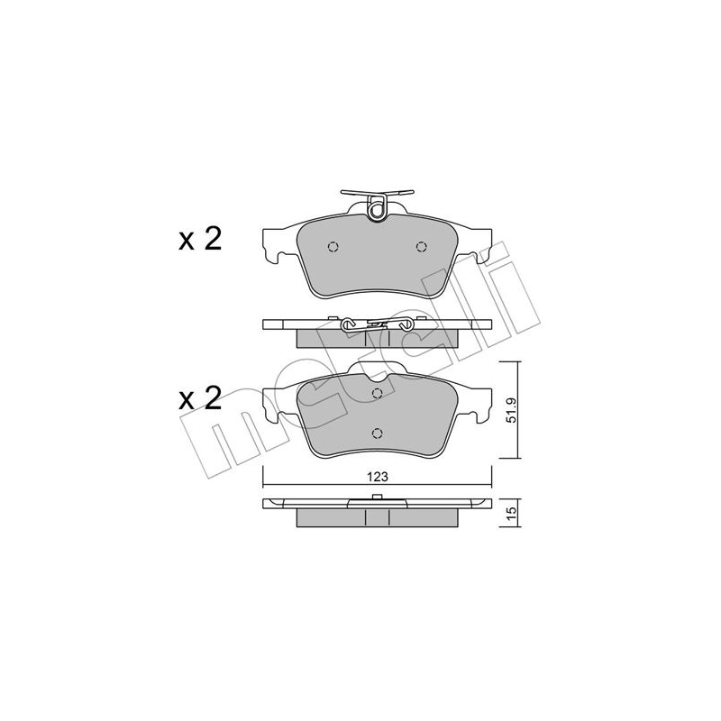 Pastiglie freno asse posteriore - METELLI