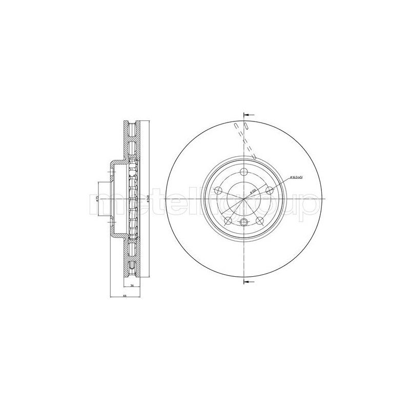 Disco freno asse anteriore - METELLI