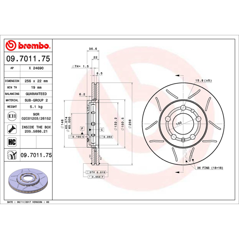 Disco freno asse anteriore - BREMBO