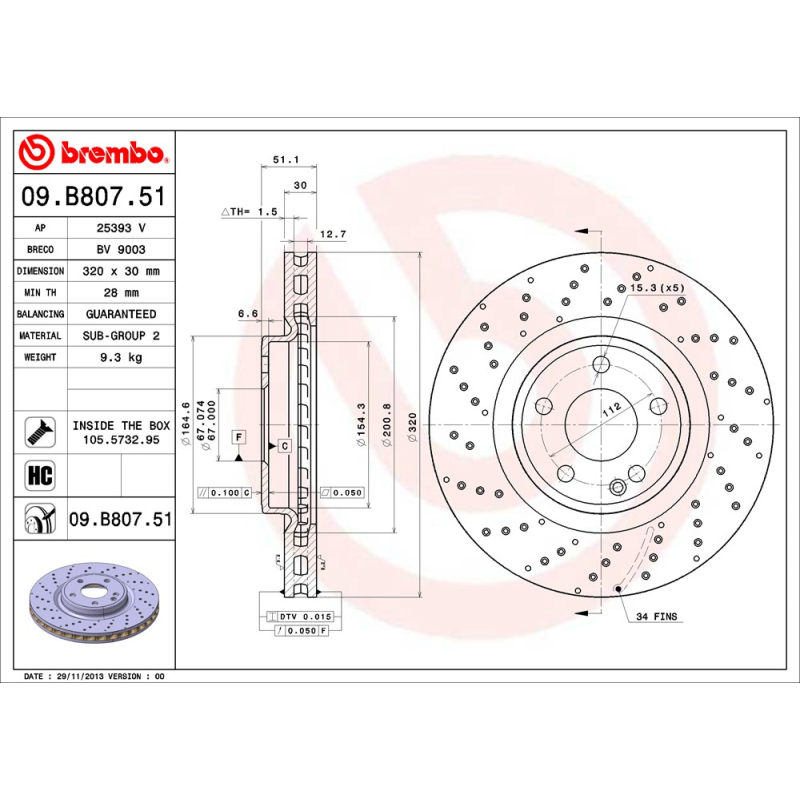 Disco freno asse anteriore - BREMBO
