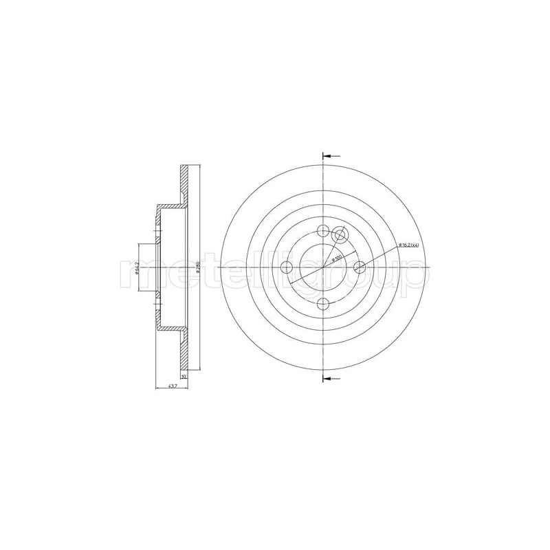 Disco freno asse posteriore - METELLI