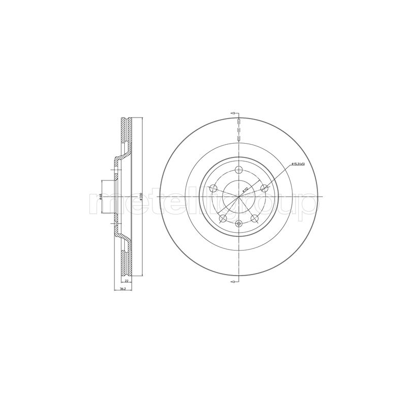 Disco freno asse posteriore - METELLI