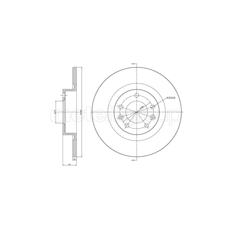 Disco freno asse posteriore - METELLI