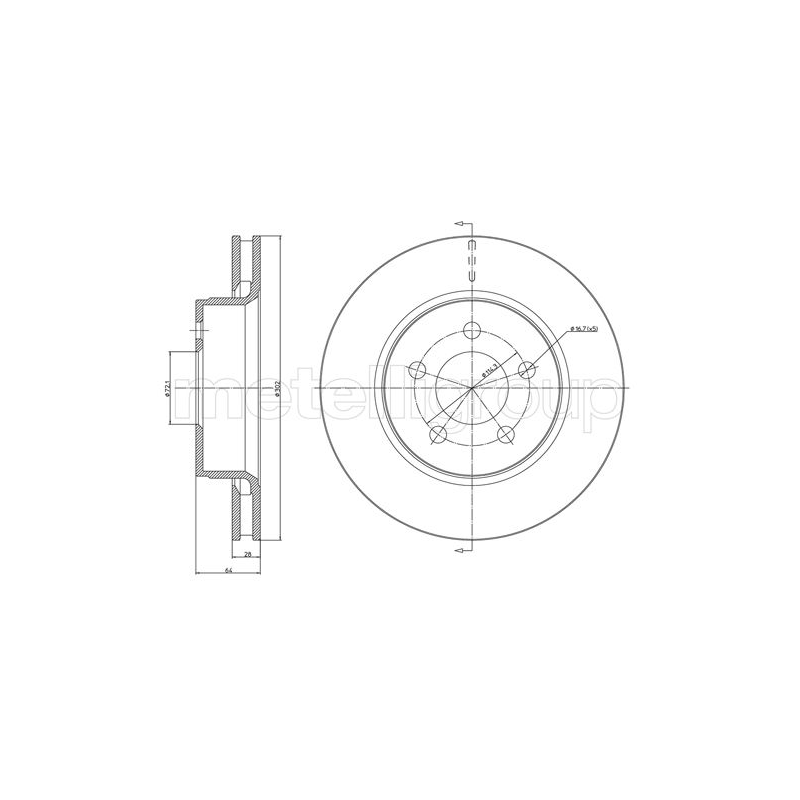 Disco freno asse anteriore - METELLI