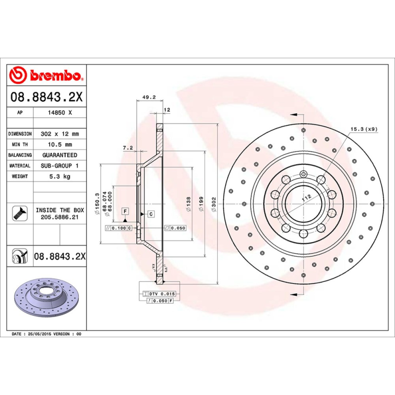 Disco freno asse posteriore - BREMBO