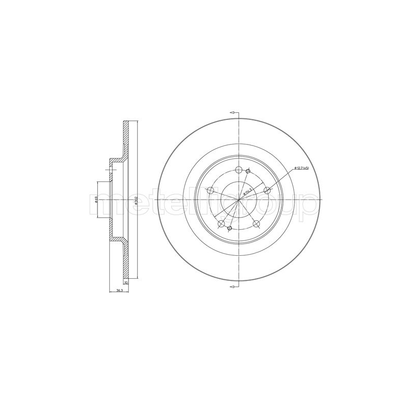 Disco freno asse posteriore - METELLI