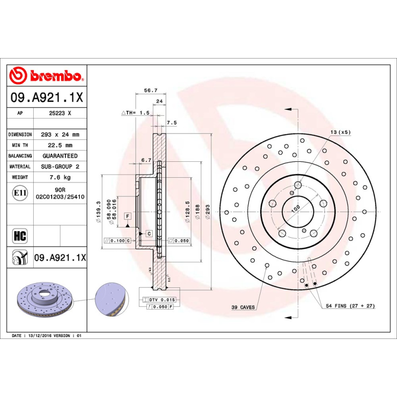 Disco freno asse anteriore - BREMBO