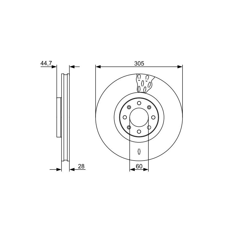 Disco freno asse anteriore - BOSCH