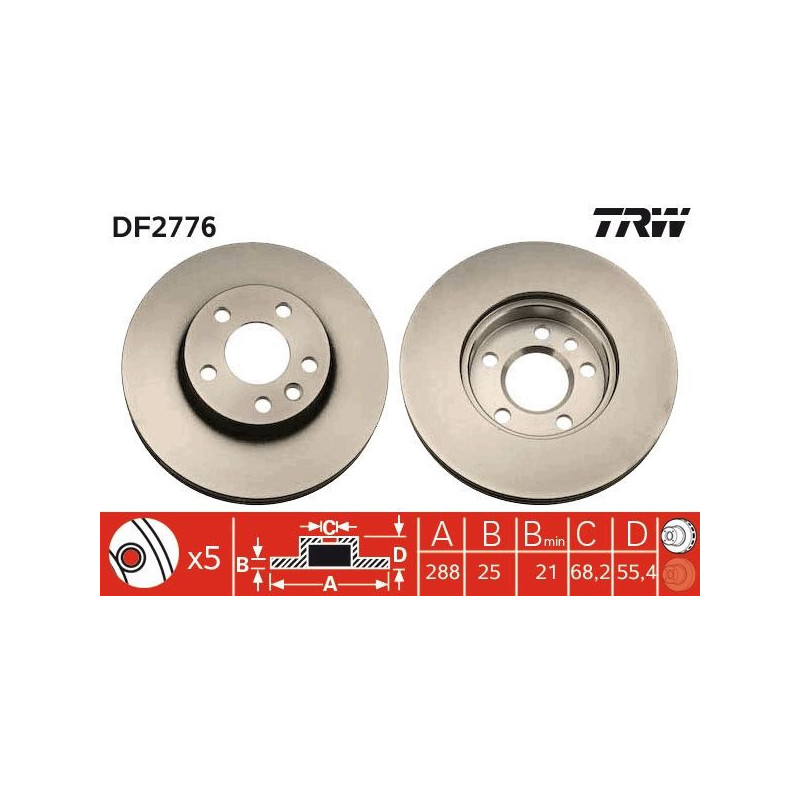 Disco freno asse anteriore - TRW