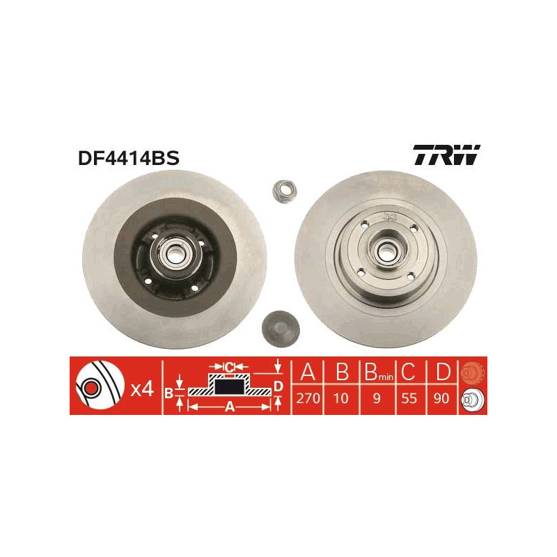 Disco freno asse posteriore - TRW