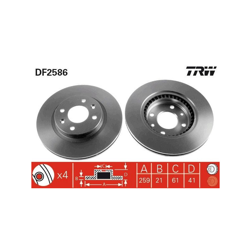 Disco freno asse anteriore - TRW