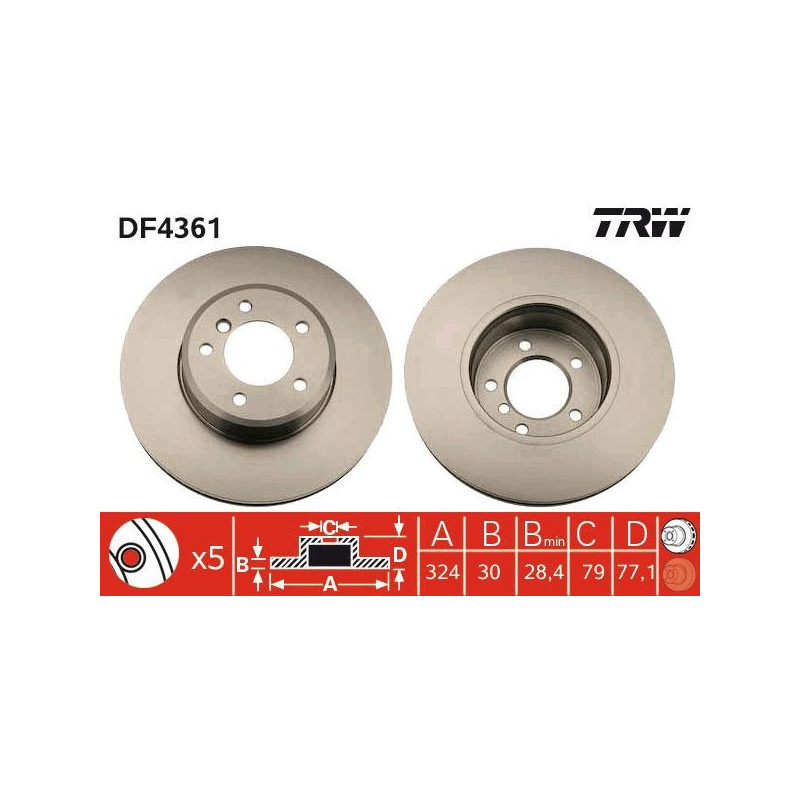 Disco freno asse anteriore - TRW