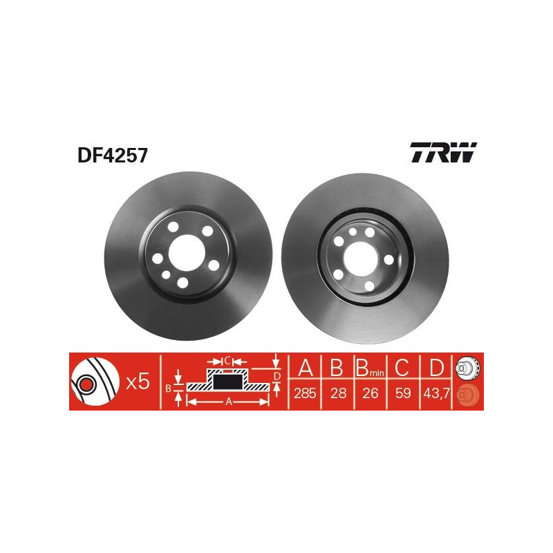 Disco freno asse anteriore - TRW