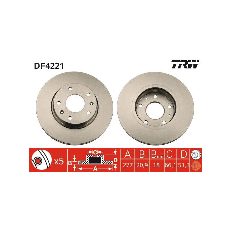 Disco freno asse anteriore - TRW