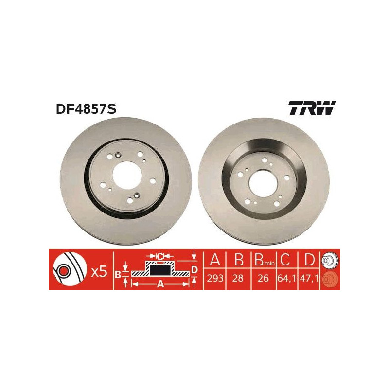 Disco freno asse anteriore - TRW