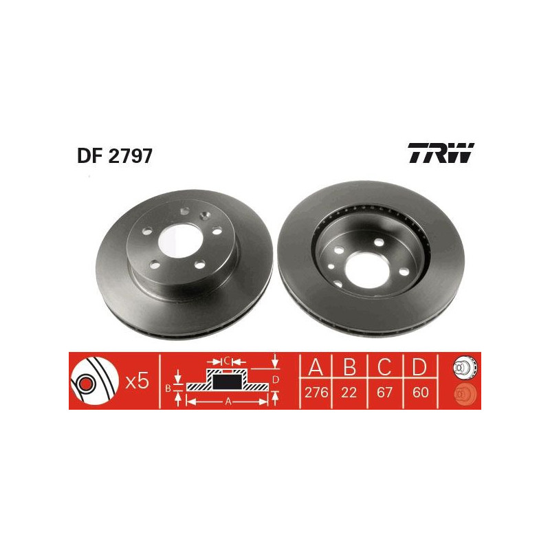 Disco freno asse anteriore - TRW