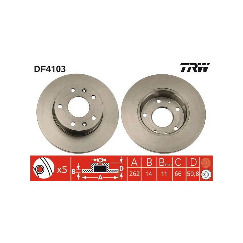 Disco freno asse anteriore - TRW