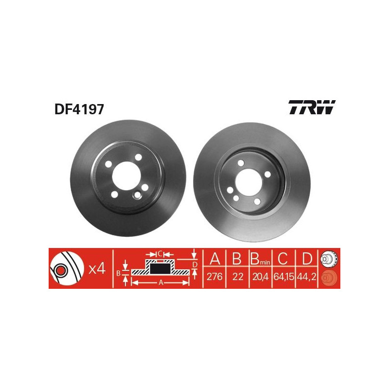 Disco freno asse anteriore - TRW