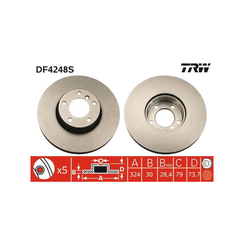 Disco freno asse anteriore - TRW