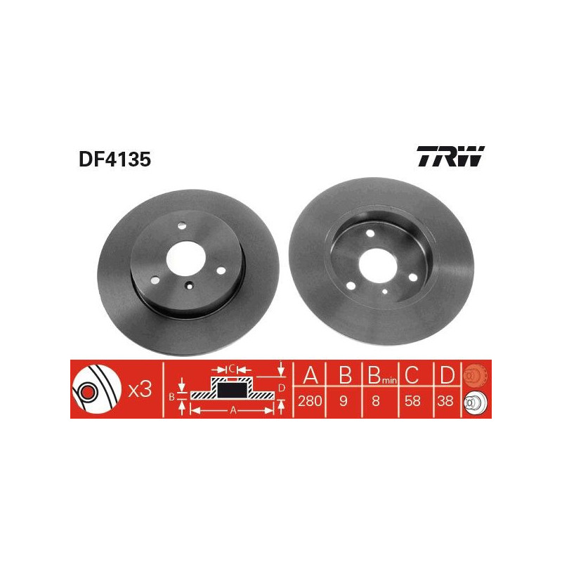 Disco freno asse anteriore - TRW