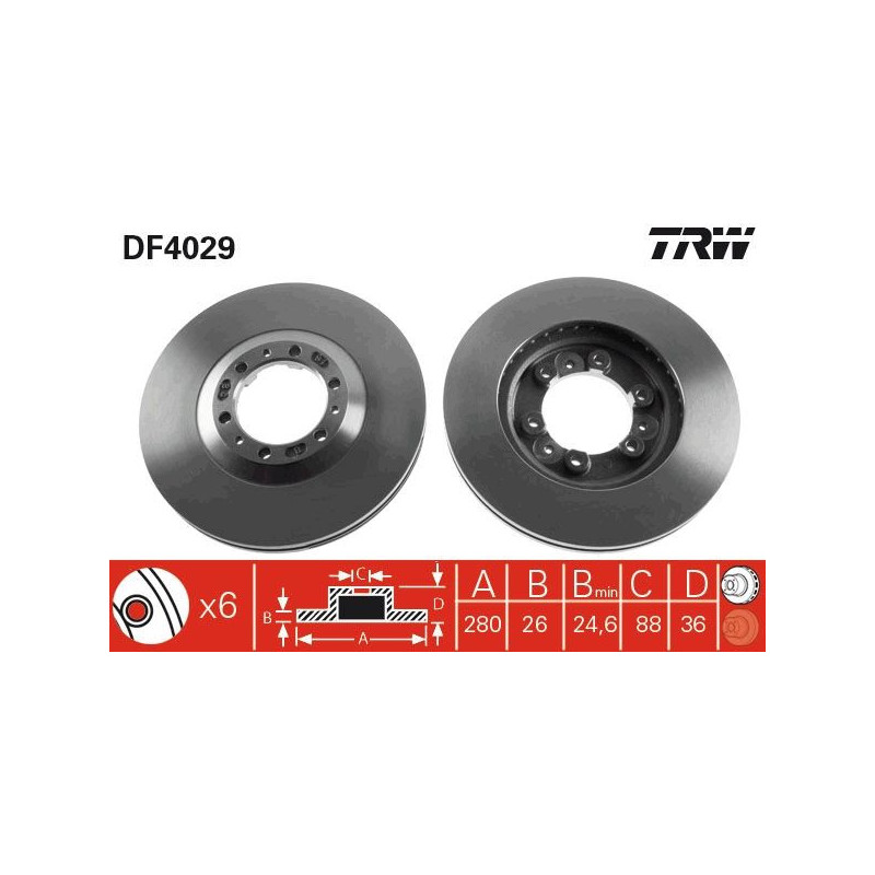 Disco freno asse anteriore - TRW