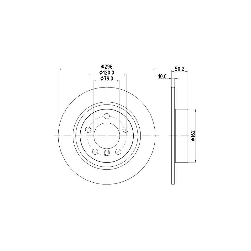 Disco freno asse posteriore - HELLA BRAKE