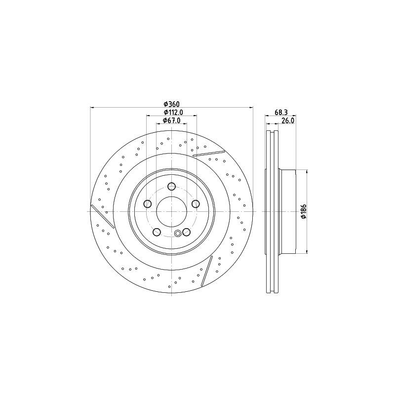 Disco freno asse posteriore - HELLA BRAKE