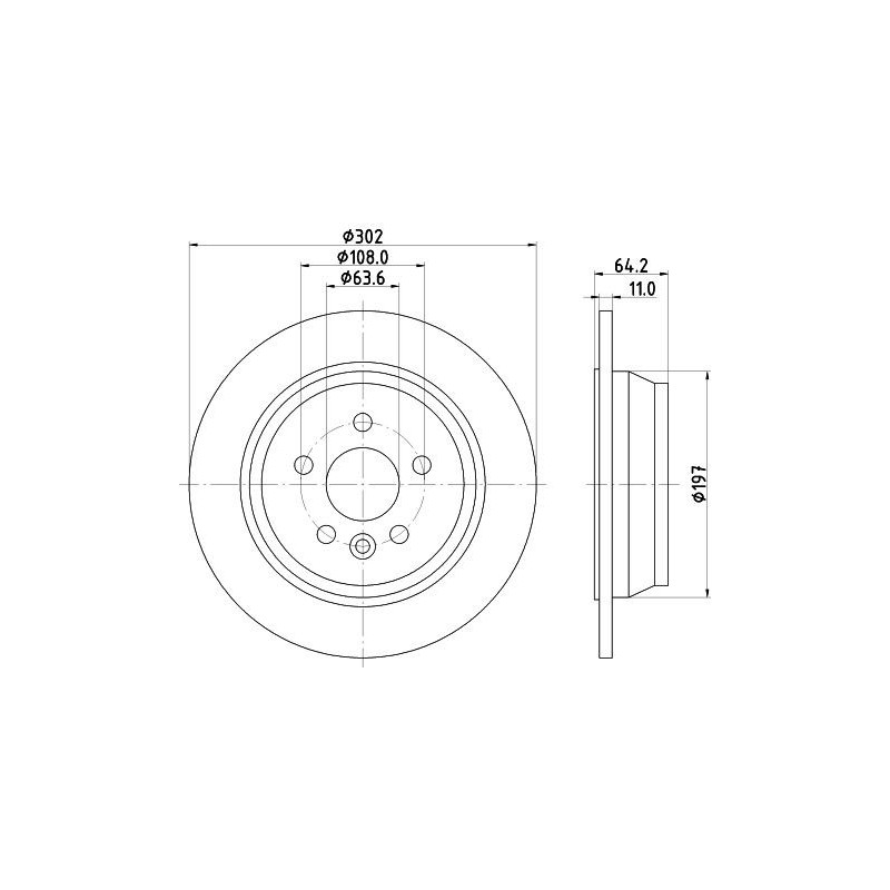 Disco freno asse posteriore - HELLA BRAKE