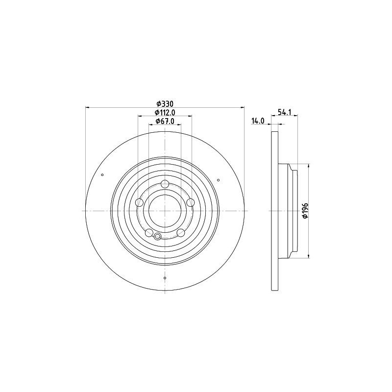 Disco freno asse posteriore - HELLA BRAKE