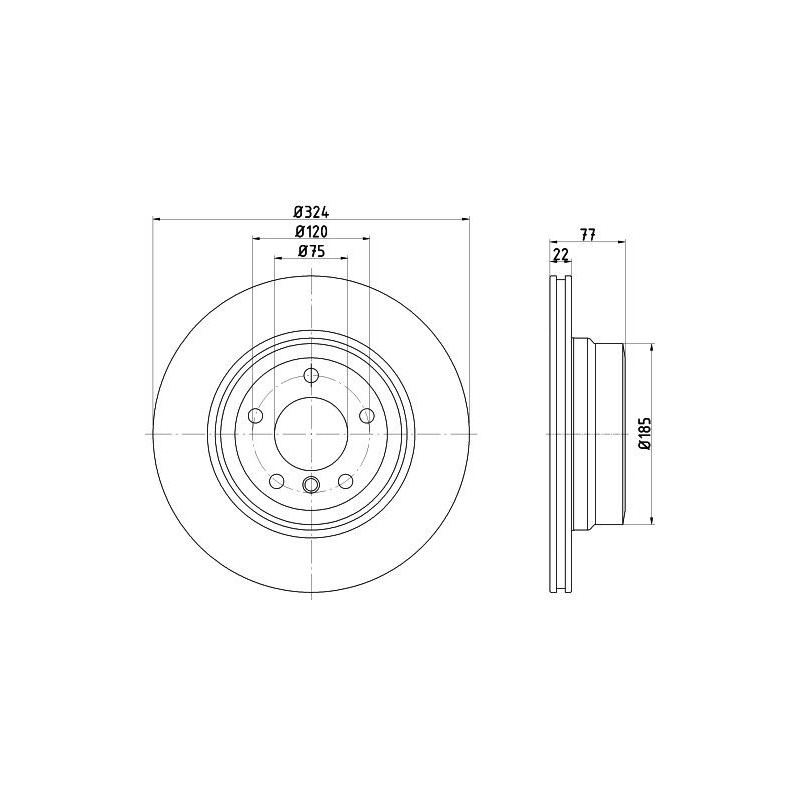 Disco freno asse posteriore - HELLA BRAKE