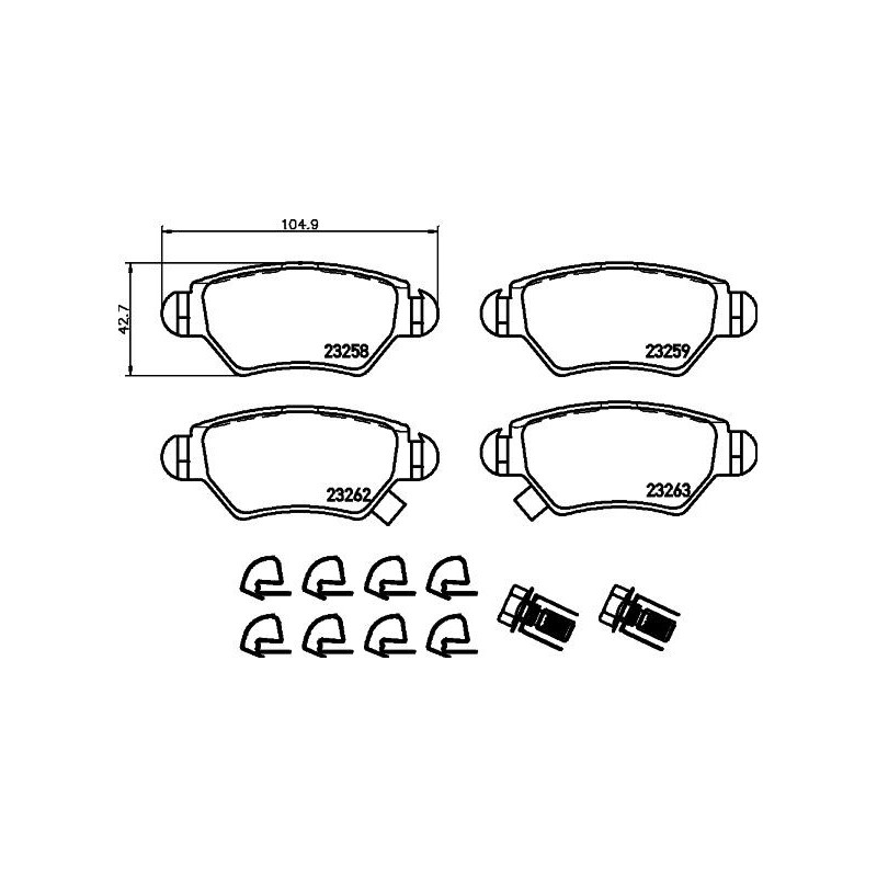 Pastiglie freno asse posteriore - HELLA BRAKE