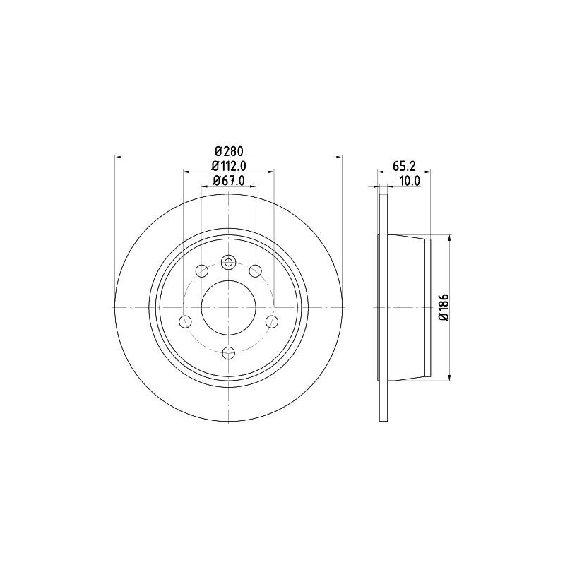 Disco freno asse posteriore - HELLA BRAKE