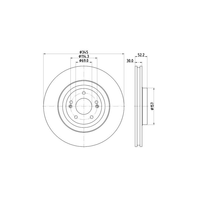 Disco freno asse anteriore - HELLA BRAKE