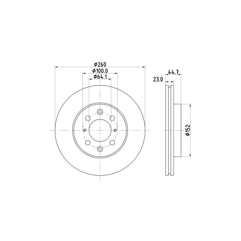 Disco freno asse anteriore - HELLA BRAKE