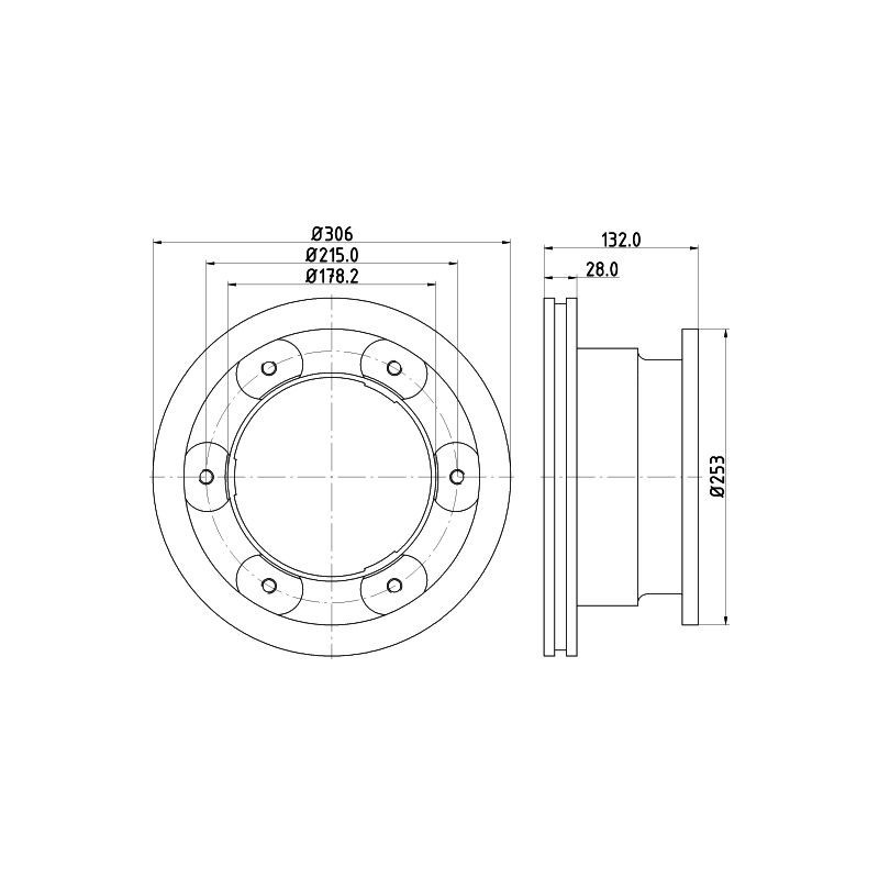 Disco freno asse posteriore - HELLA BRAKE